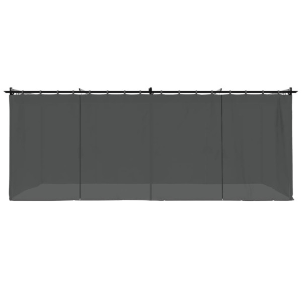 Gazebo com cortinas 6x3 m aço antracite M 4