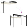 Gazebo de jardim com teto retrátil 3x3 m alumínio creme 3