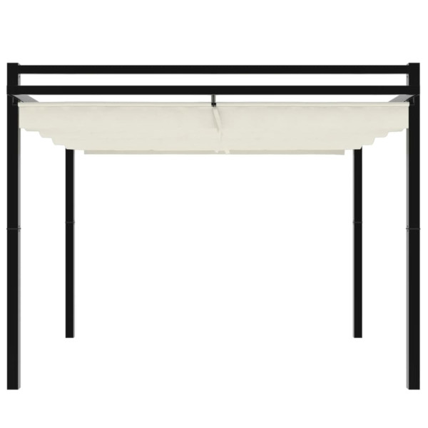 Gazebo de jardim com teto retrátil 3x3 m alumínio creme M 4