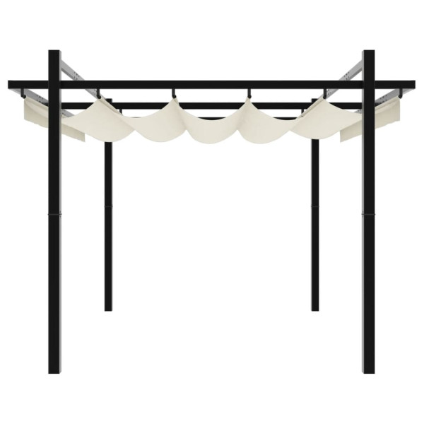 Cenador de jardín con techo retráctil aluminio crema 3x3 m M 5