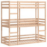 Litera triple de madera maciza de pino 90x200 cm 2