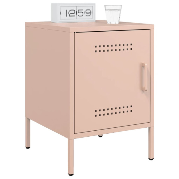 Mesas de cabeceira 2 pcs 36x39x50.5 cm aço rosa M 3