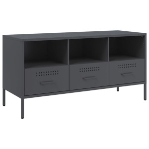 Mueble de TV acero laminado en frío antracita 100.5x39x50.5 cm H