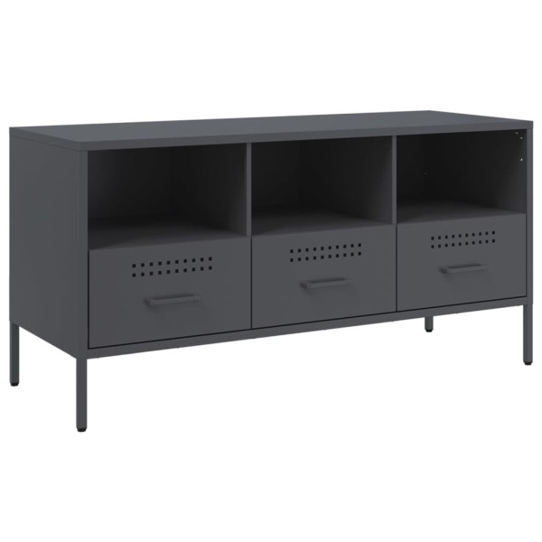 Mueble de TV acero laminado en frío antracita 100.5x39x50.5 cm M 2