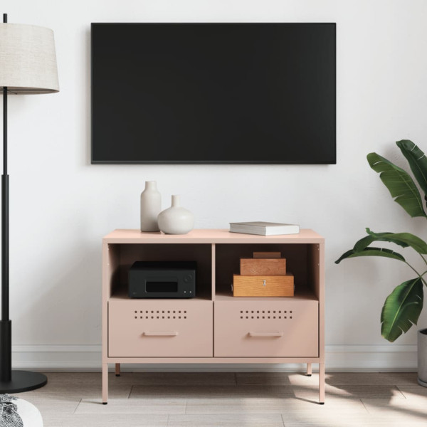 Mueble de TV acero laminado en frío rosa 68x39x50.5 cm M 3