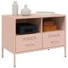 Mueble de TV acero laminado en frío rosa 68x39x50.5 cm 4