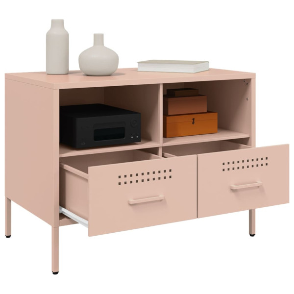 Mueble de TV acero laminado en frío rosa 68x39x50.5 cm M 5