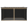 Cenador con paredes de malla acero taupe 4x3 m 4