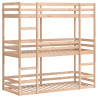 Litera triple de madera maciza de pino 80x200 cm 2