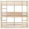 Litera triple de madera maciza de pino 80x200 cm 5