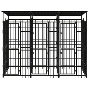 Perrera de exterior con techo de acero 5.53 m² H