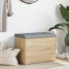 Banco con almacenaje madera ingeniería roble Sonoma 62x42x45 cm 3