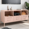 Mueble de TV acero laminado en frío rosa 100.5x39x50.5 cm 1