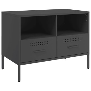 Mueble de TV acero laminado en frío negro 68x39x50.5 cm H