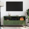 Mueble TV acero laminado en frío verde oliva 100.5x39x50.5 cm 3