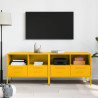 Móveis de TV 2 pcs 68x39x50.5 cm aço amarelo mostarda 5