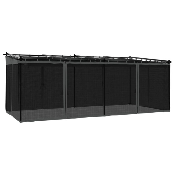 Gazebo com paredes de malha 6x3 m aço antracite M 2