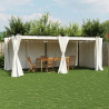 Gazebo com cortinas 6x3 m aço creme 1