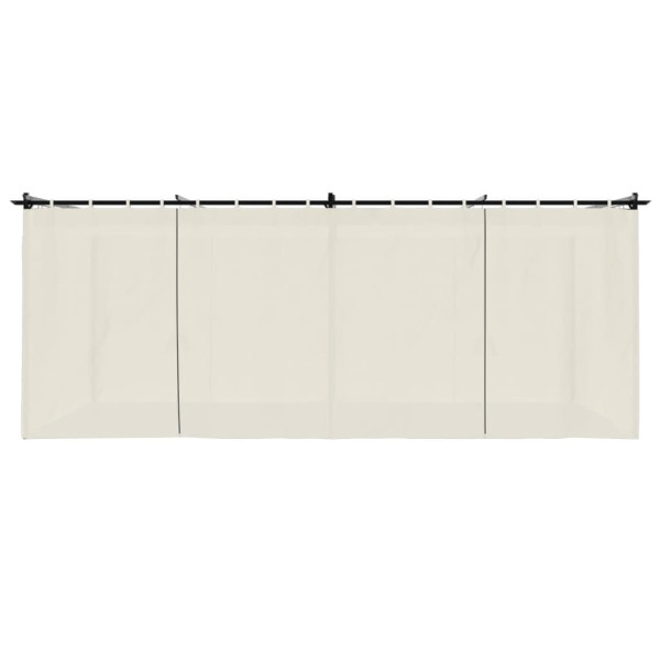 Cenador con cortinas acero color crema 6x3 m M 4