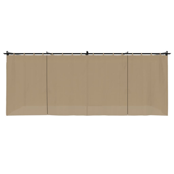 Cenador con cortinas acero taupe 6x3 m M 4