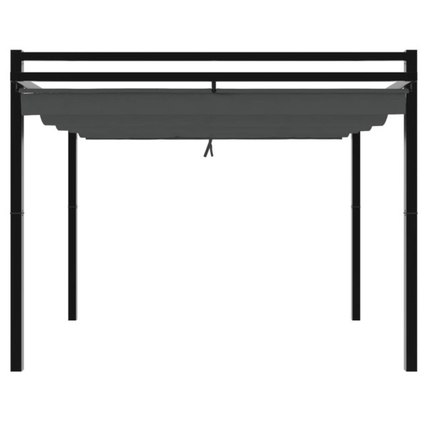 Gazebo de jardim com teto retrátil 3x3 m alumínio antracite M 4