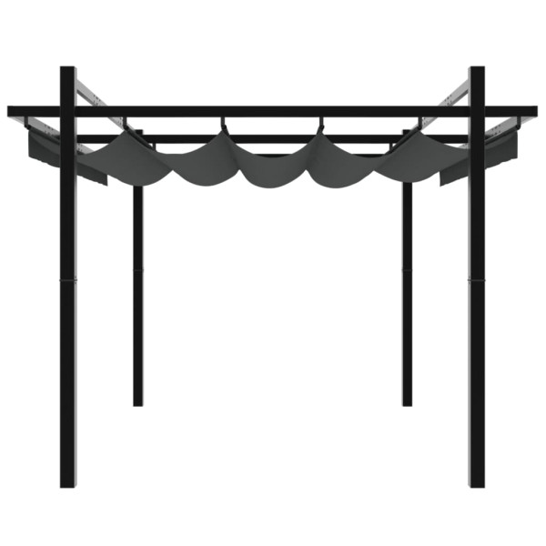 Gazebo de jardim com teto retrátil 3x3 m alumínio antracite M 5
