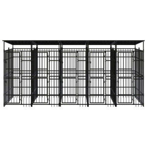 Perrera de exterior con techo de acero 9.22 m² H