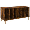 Mueble discos madera contrachapada roble ahumado 100x38x48 cm 2