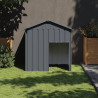 Caseta perros con tejado acero galvanizado gris 117x103x123cm 1