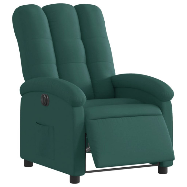 Sillón reclinable eléctrico tela verde oscuro M 3