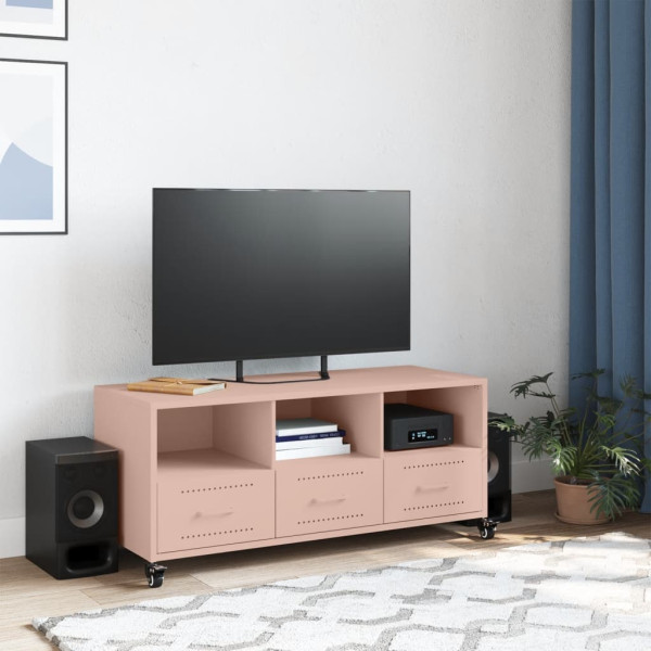 Mueble para TV acero laminado en frío rosa 100.5x39x43.5 cm M 3