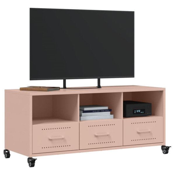 Mueble para TV acero laminado en frío rosa 100.5x39x43.5 cm M 4