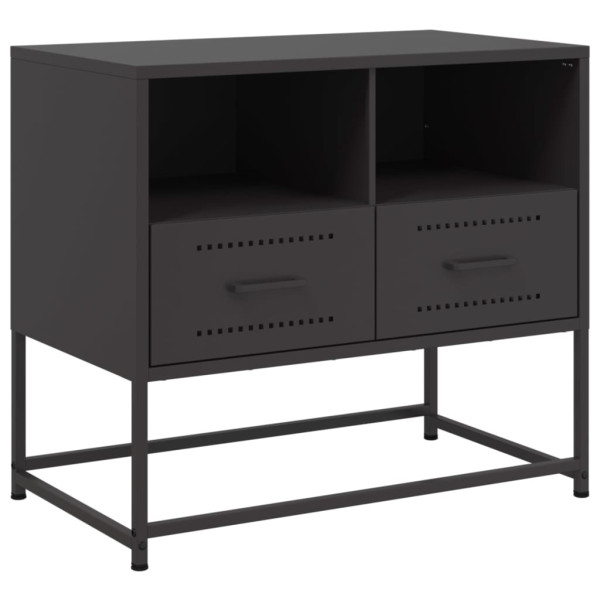 Mueble para TV de acero negro 68x39x60.5 cm M 2
