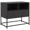 Mueble para TV de acero negro 68x39x60.5 cm 2