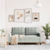 Sofá de 2 plazas de terciopelo gris claro 140 cm 3