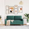 Sofá de 2 plazas de terciopelo verde oscuro 140 cm 3