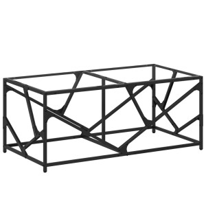 Mesa de centro c/ topo em vidro transparente 98.5x50x41 cm aço H