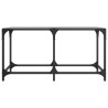Mesa de centro superficie de vidrio acero negra 78.5x40x40 cm 4