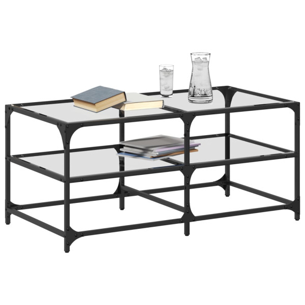Mesa de centro superficie de vidrio acero 98.5x50x45 cm M 3