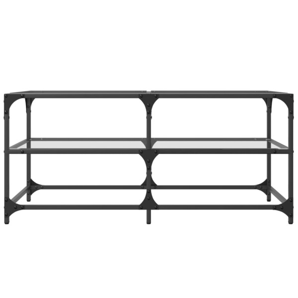 Mesa de centro c/ topo em vidro transparente 98.5x50x45 cm aço M 4