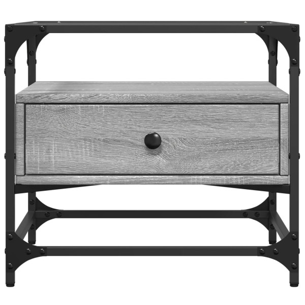 Mesa de centro tapa de vidrio acero gris Sonoma 50x50x45 cm M 4