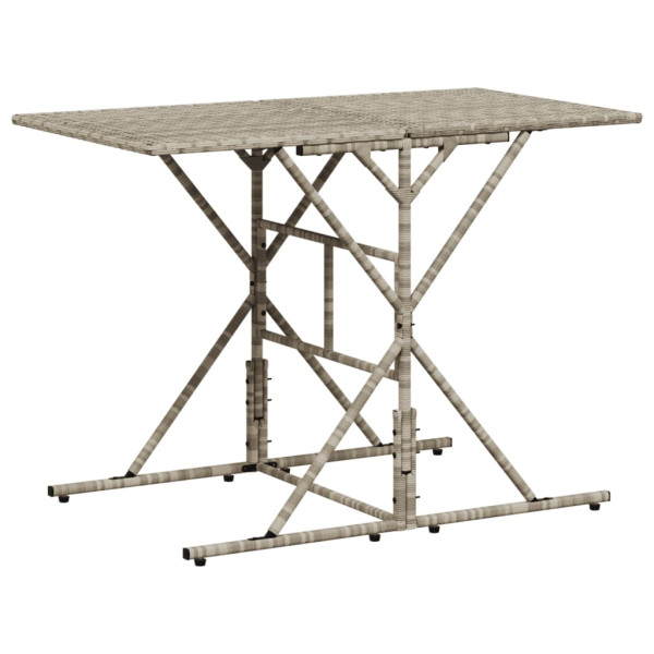 Set comedor jardín 7 pzas y cojines ratán sintético gris claro M 3