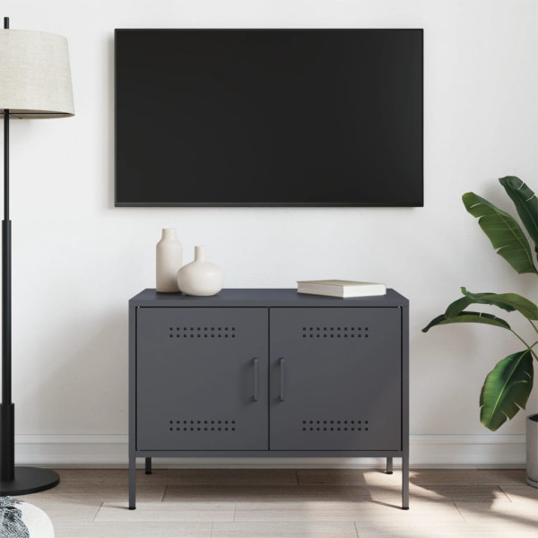 Mueble de TV acero gris antracita 68x39x50.5 cm M 3