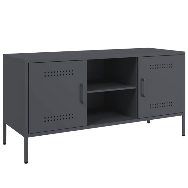 Mueble de TV de acero gris antracita 100.5x39x50.5 cm M 2