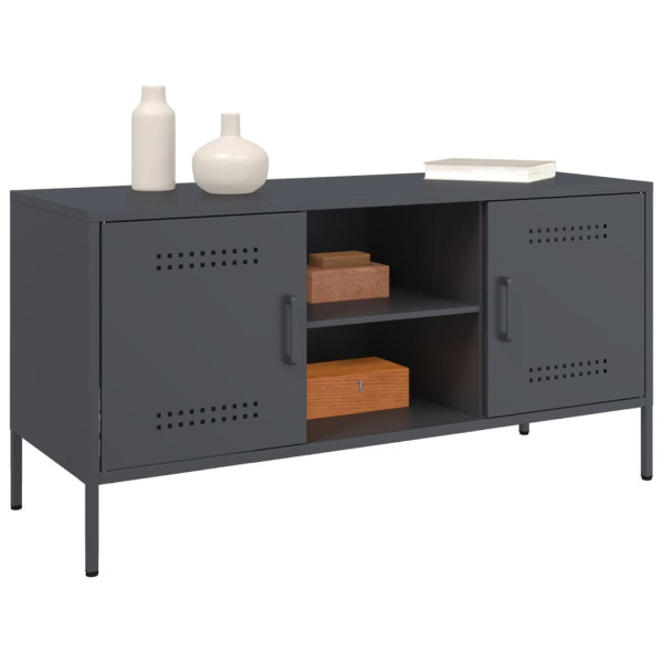 Mueble de TV de acero gris antracita 100.5x39x50.5 cm M 4