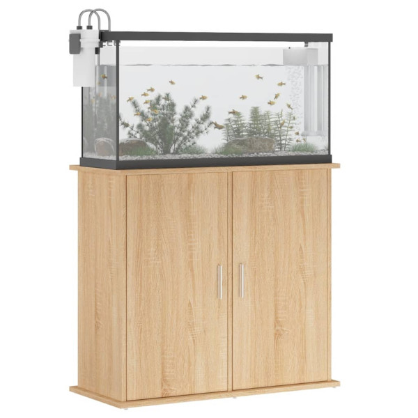 Soporte para acuario madera ingeniería roble Sonoma 81x36x73 cm M 3