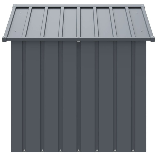 Casota para cães com teto 117x103x102 cm aço galvanizado preto M 4