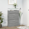 Mueble zapatero madera contrachapada gris Sonoma 63x24x104 cm 3