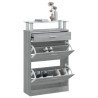 Mueble zapatero madera contrachapada gris Sonoma 63x24x104 cm 4