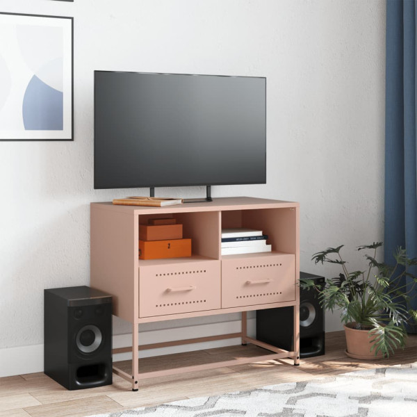 Mueble para TV de acero rosa 68x39x60.5 cm M 3